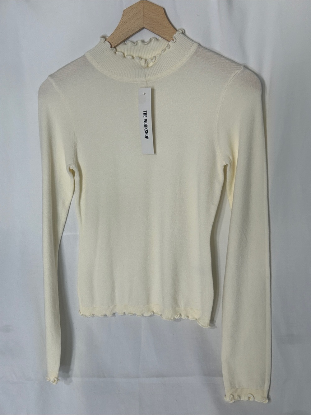 Workshop Republic Clothing Cream Lettuce-Edge Long Sleeve Top